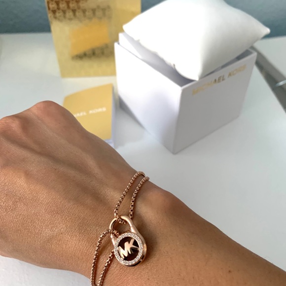 NWT authentic MK rosegold plated slider bracelet - Picture 5 of 6